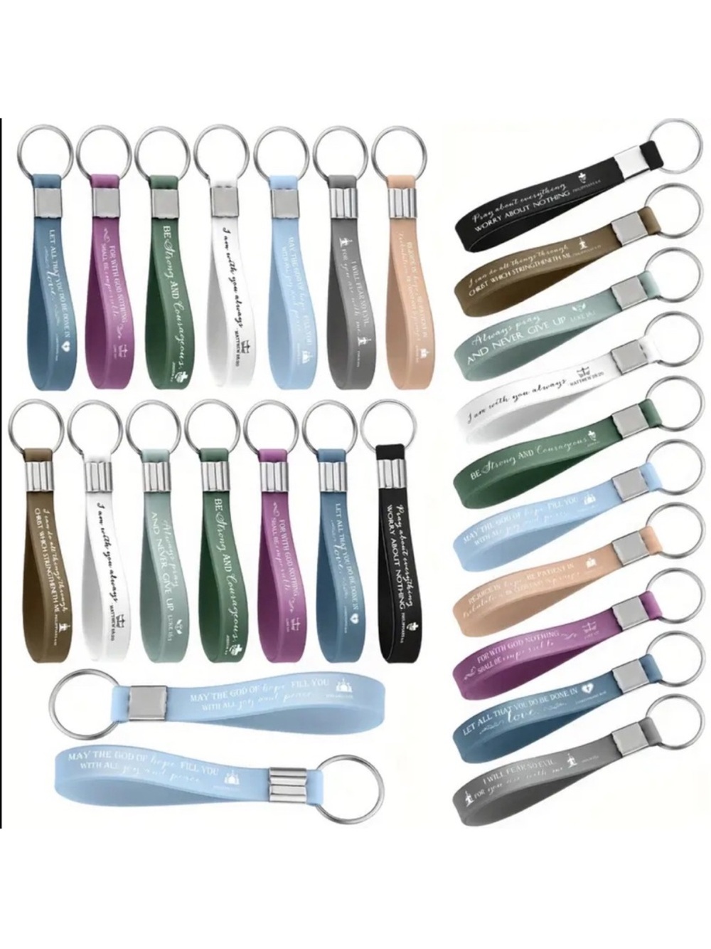 Inspirational Bible Quote Keychains - Set of 6 Assorted